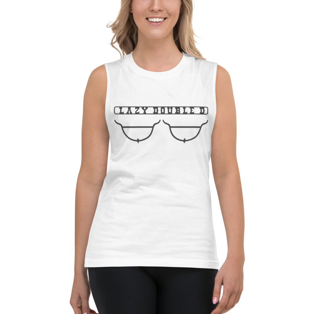 The Lazy Double D Ranch logo Unisex Muscle tank