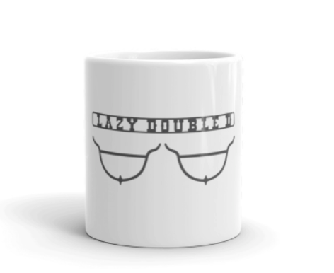 The Lazy Double D Ranch logo White glossy mug