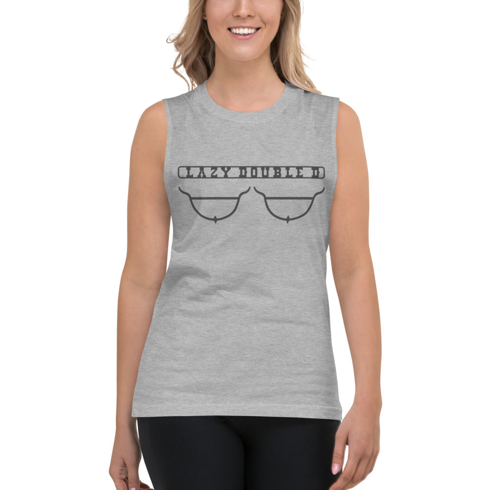 The Lazy Double D Ranch logo Unisex Muscle tank