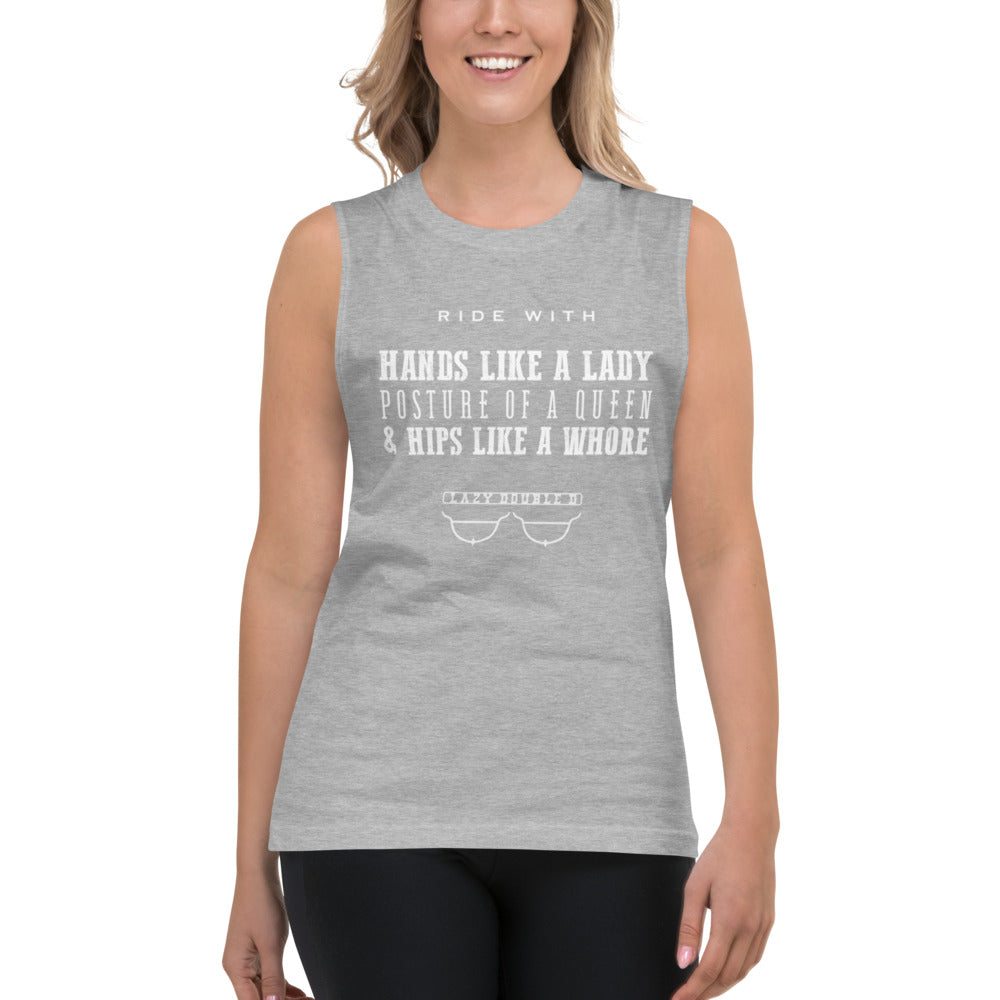 The Lazy Double D Ranch logo Unisex Lady Rider Muscle tank