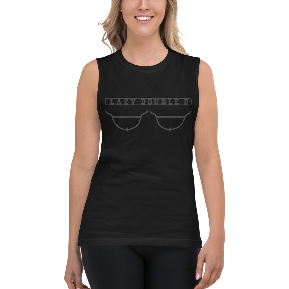 The Lazy Double D Ranch logo Unisex Muscle tank