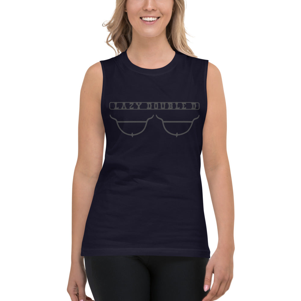 The Lazy Double D Ranch logo Unisex Muscle tank