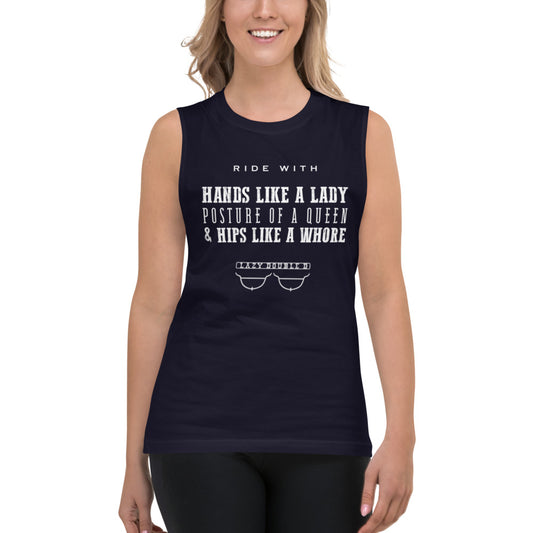 The Lazy Double D Ranch logo Unisex Lady Rider Muscle tank