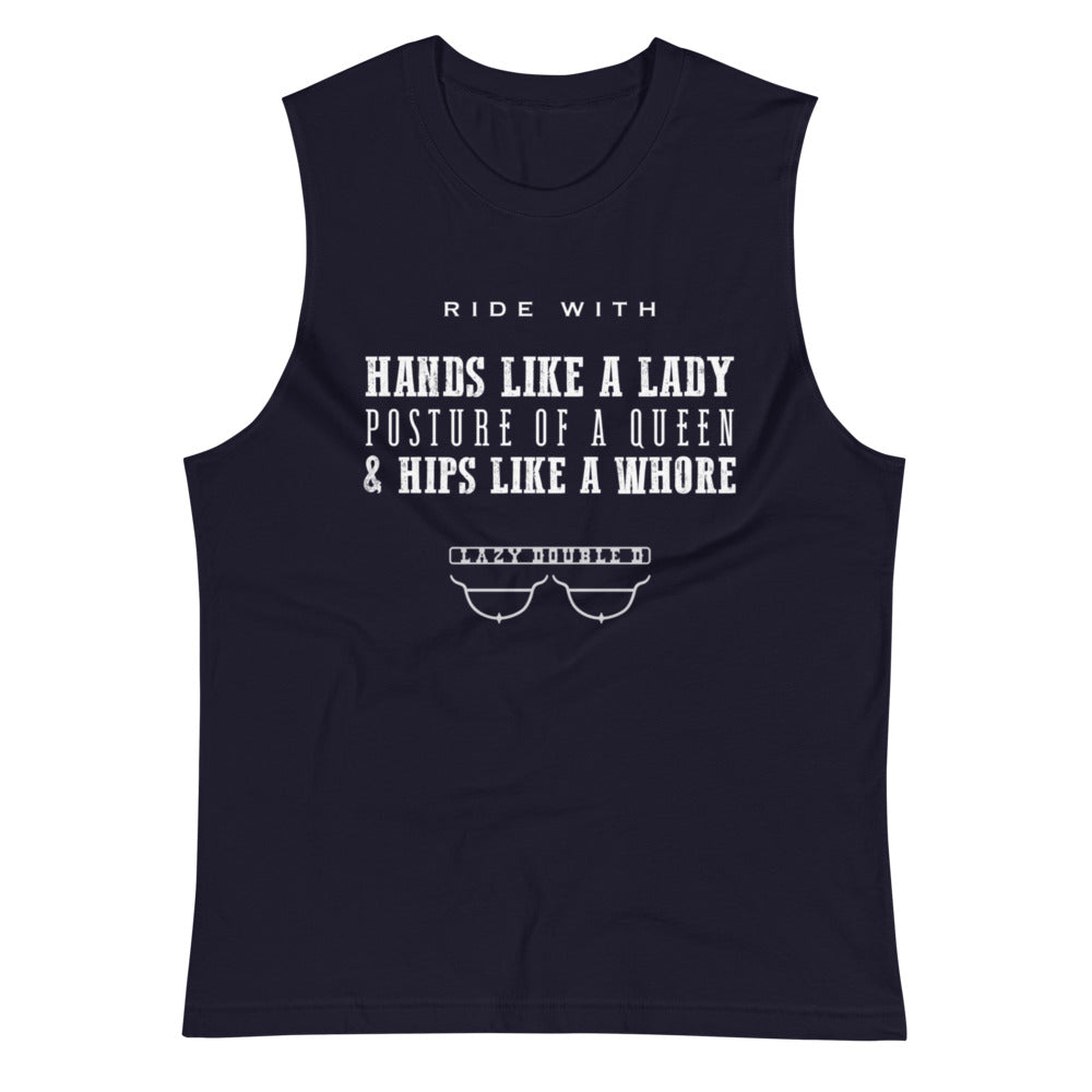 The Lazy Double D Ranch logo Unisex Lady Rider Muscle tank