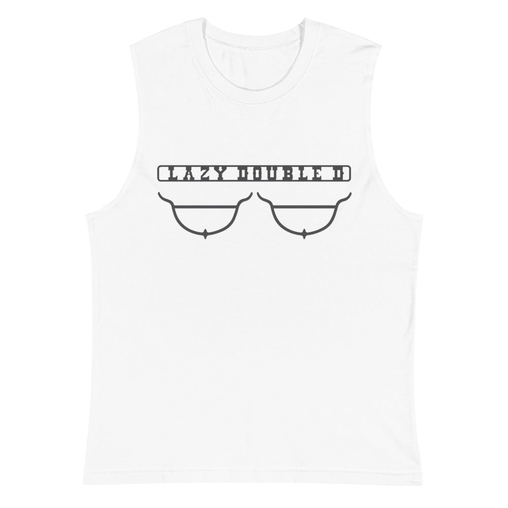 The Lazy Double D Ranch logo Unisex Muscle tank